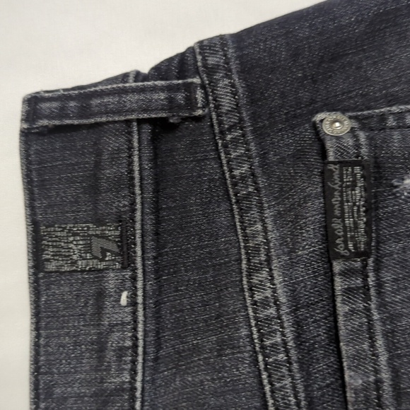 7 For All Mankind Destroyed High Waist Josefina Jeans, Color Black Wash Size 26 - Picture 12 of 15